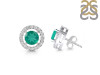 Green Onyx & White Topaz Stud Earring GRO-RDE-1003.