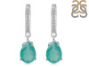 Green Onyx & White Topaz Hoop Earring GRO-RDE-1223.