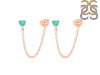 Green Onyx Chain Stud Earring GRO-RDE-1235.