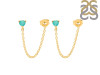 Green Onyx Chain Stud Earring GRO-RDE-1235.