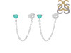 Green Onyx Chain Stud Earring GRO-RDE-1235.