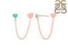 Green Onyx Chain Stud Earring GRO-RDE-1235.