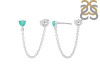 Green Onyx Chain Stud Earring GRO-RDE-1235.