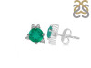 Green Onyx & White Topaz Stud Earring GRO-RDE-1260.