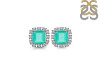 Green Onyx & White Topaz Stud Earring GRO-RDE-1263.