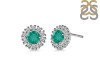 Green Onyx & White Topaz Stud Earring GRO-RDE-1268.