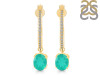 Green Onyx & White Topaz Hoop Earring GRO-RDE-1469.