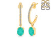 Green Onyx & White Topaz Hoop Earring GRO-RDE-1469.