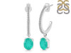 Green Onyx & White Topaz Hoop Earring GRO-RDE-1469.
