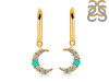 Green Onyx & White Topaz Hoop Earring GRO-RDE-1471.