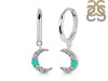Green Onyx & White Topaz Hoop Earring GRO-RDE-1471.