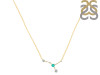 cancer Zodiac Star Constellation Green Onyx & White Topaz Necklace GRO-RDN-486.
