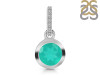 Green Onyx & White Topaz Pendant GRO-RDP-742-CZ-LOOP.