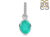 Green Onyx & White Topaz Pendant GRO-RDP-792-CZ-LOOP.