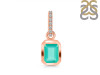 Green Onyx & White Topaz Pendant GRO-RDP-954-CZ-LOOP.