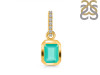 Green Onyx & White Topaz Pendant GRO-RDP-954-CZ-LOOP.