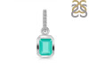 Green Onyx & White Topaz Pendant GRO-RDP-954-CZ-LOOP.