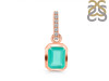 Green Onyx & White Topaz Pendant GRO-RDP-955-CZ-LOOP.
