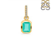 Green Onyx & White Topaz Pendant GRO-RDP-955-CZ-LOOP.