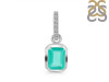 Green Onyx & White Topaz Pendant GRO-RDP-955-CZ-LOOP.