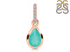 Green Onyx & White Topaz Pendant GRO-RDP-956-CZ-LOOP.