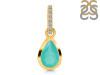 Green Onyx & White Topaz Pendant GRO-RDP-956-CZ-LOOP.