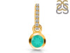 Green Onyx & White Topaz Pendant GRO-RDP-957-CZ-LOOP.
