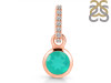 Green Onyx & White Topaz Pendant GRO-RDP-958-CZ-LOOP.