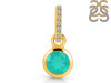 Green Onyx & White Topaz Pendant GRO-RDP-958-CZ-LOOP.