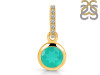 Green Onyx & White Topaz Pendant GRO-RDP-959-CZ-LOOP.