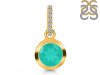 Green Onyx & White Topaz Pendant GRO-RDP-992-CZ-LOOP.