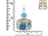 K2 Jasper/Blue Topaz Pendant-2SP K2J-1-114