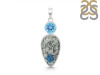 K2 Jasper/Blue Topaz Pendant-2SP K2J-1-128