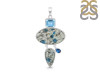 K2 Jasper/Blue Topaz/Kyanite Pendant-2SP K2J-1-129