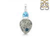 K2 Jasper/Blue Topaz Pendant-2SP K2J-1-95