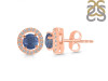 Kyanite & White Topaz Stud Earring KYN-RDE-1003.