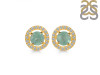Kyanite (Green) & White Topaz Stud Earring KYN-RDE-1003-G.