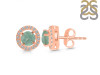 Kyanite (Green) & White Topaz Stud Earring KYN-RDE-1003-G.