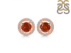 Kyanite (Orange) & White Topaz Stud Earring KYN-RDE-1003-O.