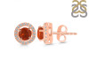 Kyanite (Orange) & White Topaz Stud Earring KYN-RDE-1003-O.