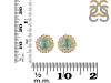 Kyanite (Green) & White Topaz Stud Earring KYN-RDE-1268-G.
