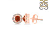 Kyanite (Orange) & White Topaz Stud Earring KYN-RDE-985-O.