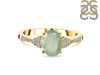 Kyanite (Green) & White Topaz Ring KYN-RDR-2219-G.