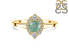 Kyanite (Green) & White Topaz Ring KYN-RDR-2504-G.