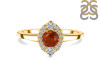 Kyanite (Orange) & White Topaz Ring KYN-RDR-2504-O.