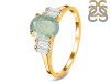 Kyanite (Green) & White Topaz Ring KYN-RDR-2861-G.