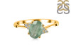 Kyanite (Green) & White Topaz Ring KYN-RDR-351-G.