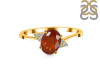 Kyanite (Orange) & White Topaz Ring KYN-RDR-351-O.