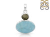 Larimar/Moldavite Pendant-2SP LAR-1-1085