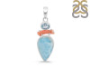 Larimar/Coral/Blue Topaz pendant-2SP LAR-1-1101